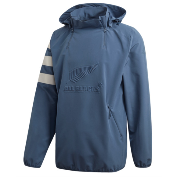 Adidas All Blacks Rugby All Weather Hooded Jacket Tech Ink/Grey EH5571 - Picture 2 of 3